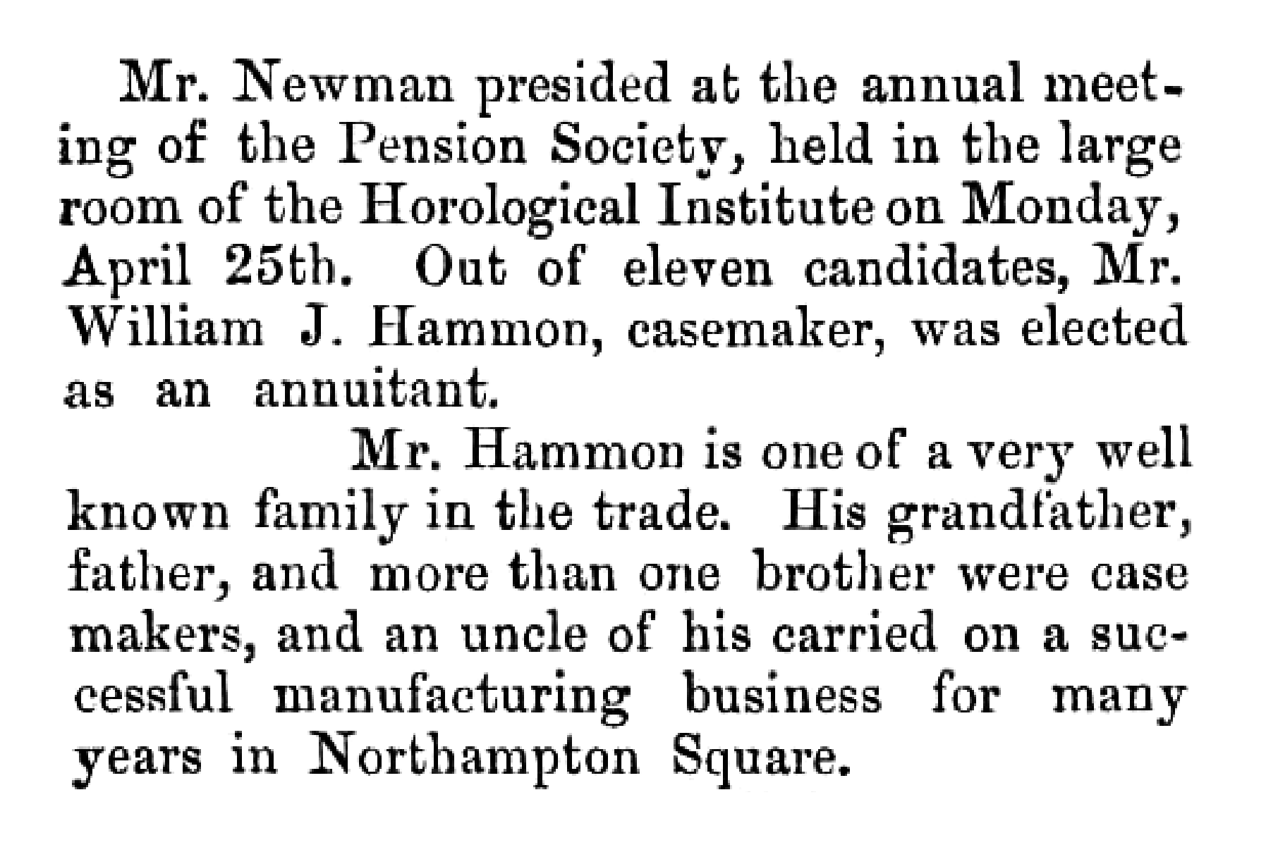 May 1887: William J Hammon