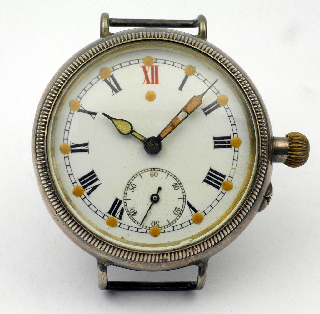 1914 Borgel watch dial upgraded to radium luminous markers