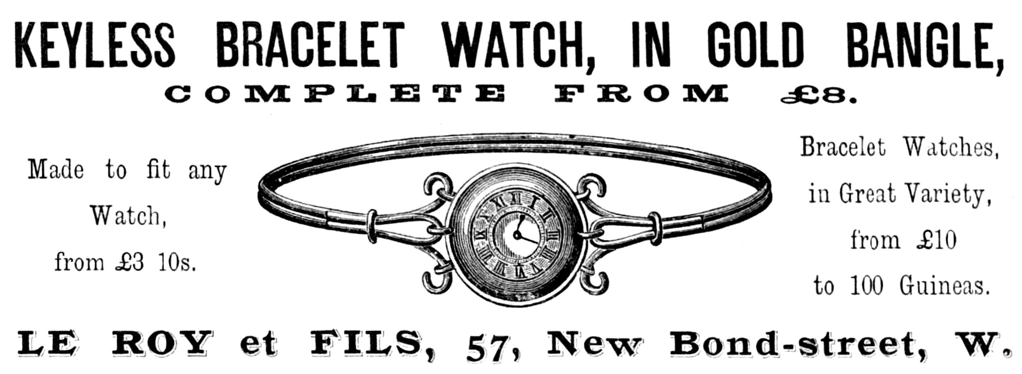 Le Roy Bracelet Watch Advert 1887