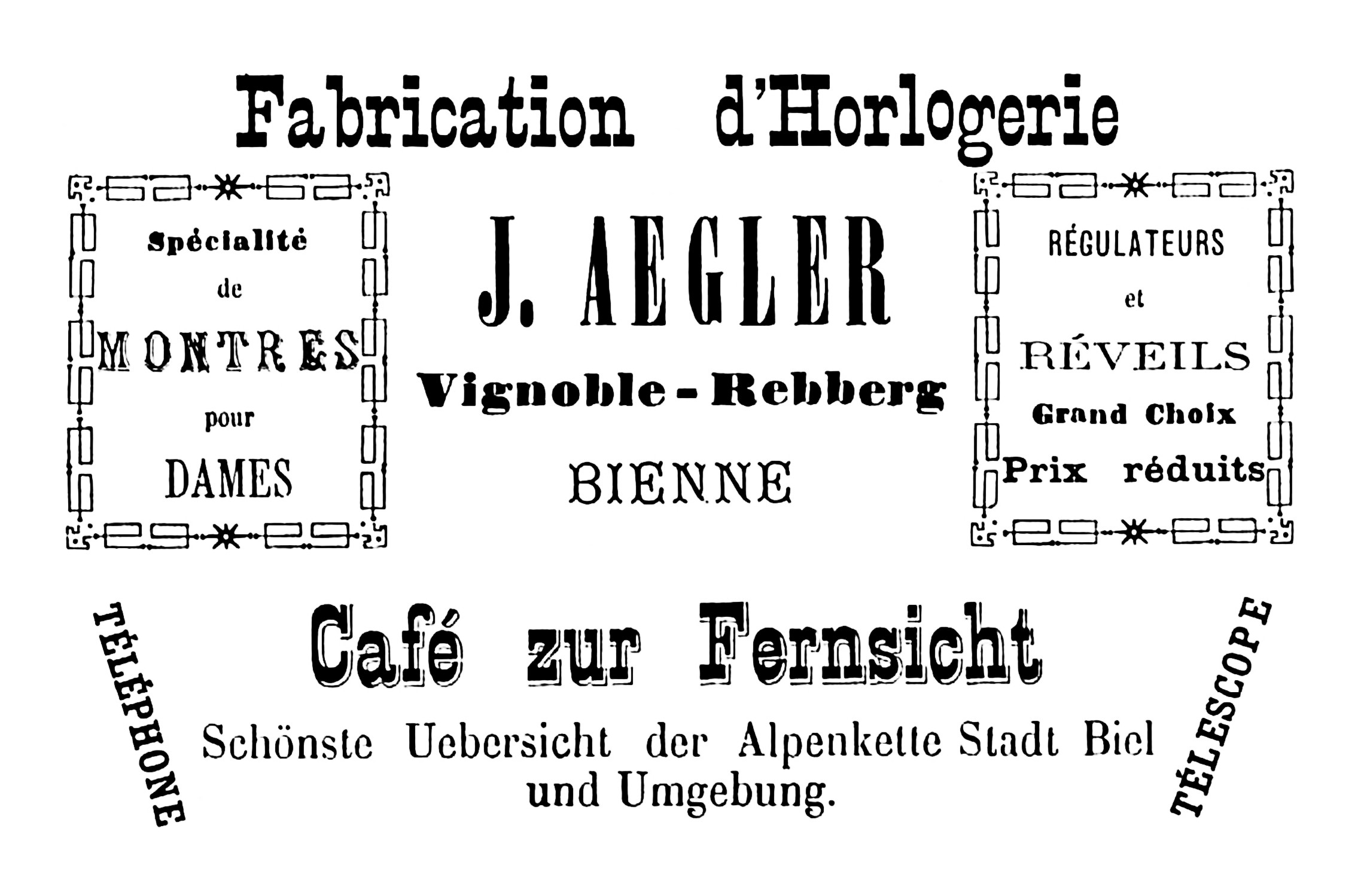 Aegler advertisement 1886