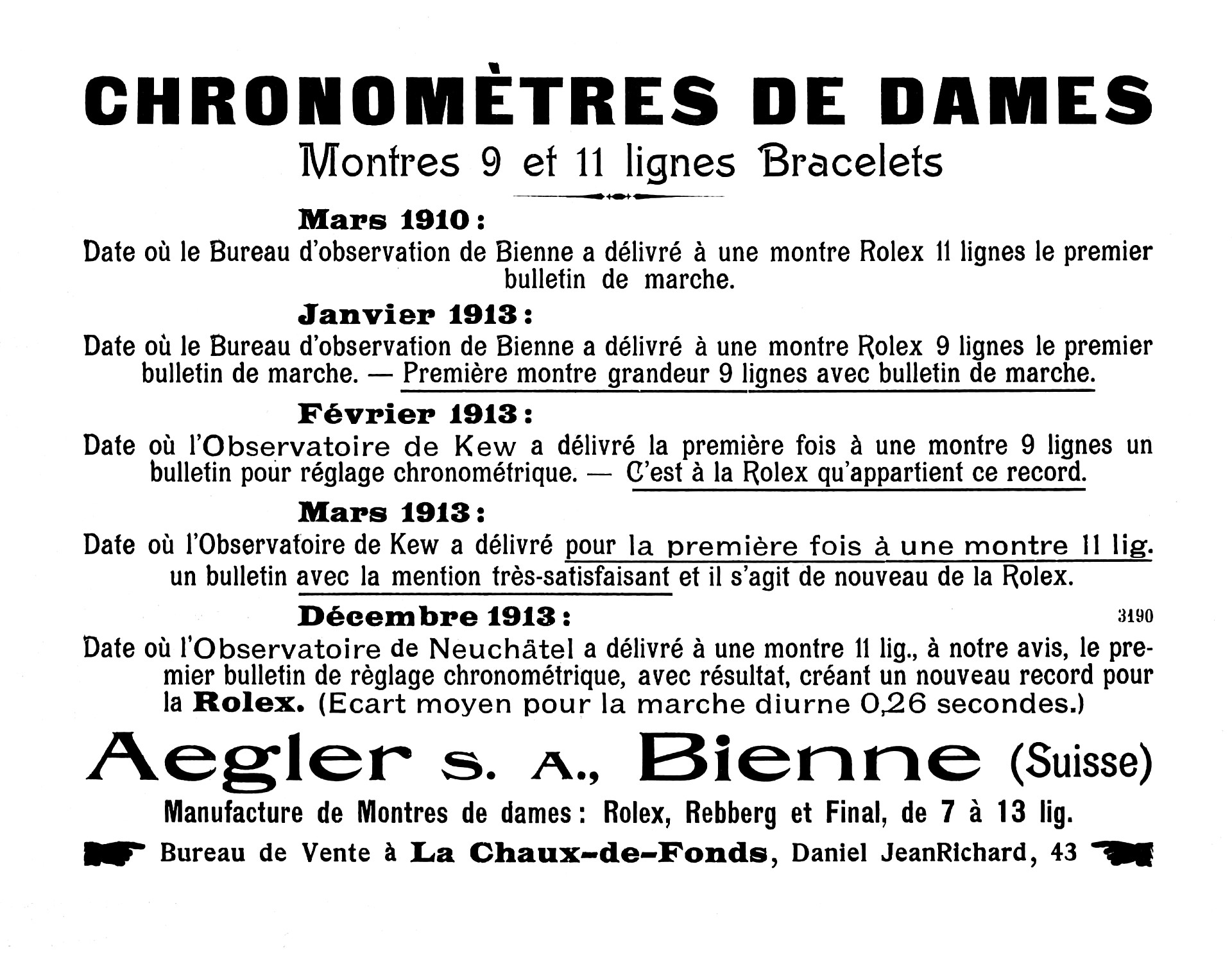 Aegler Advert February 1914