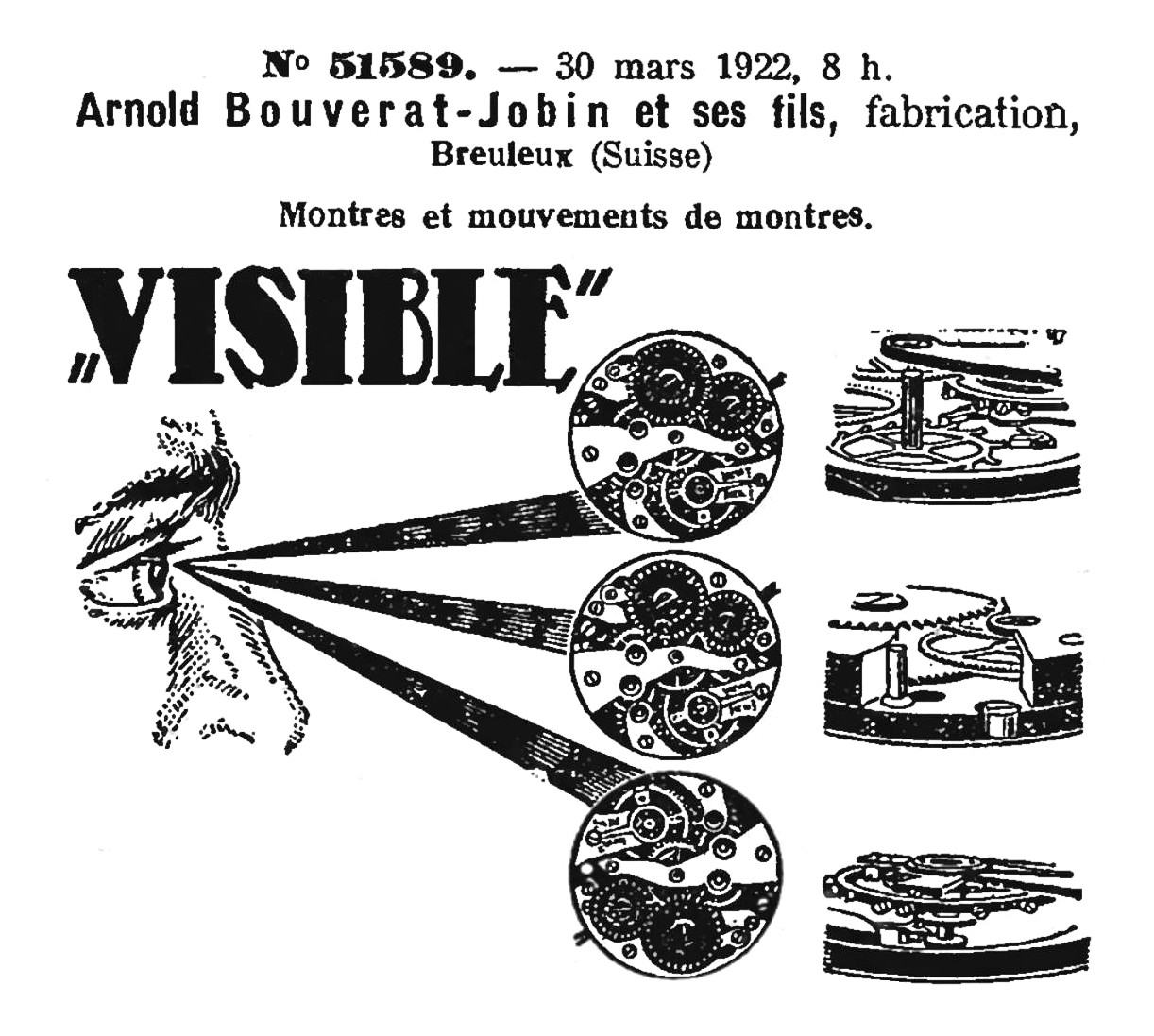 1922 Visible; Arnold Bouverat-Jobin & ses fils