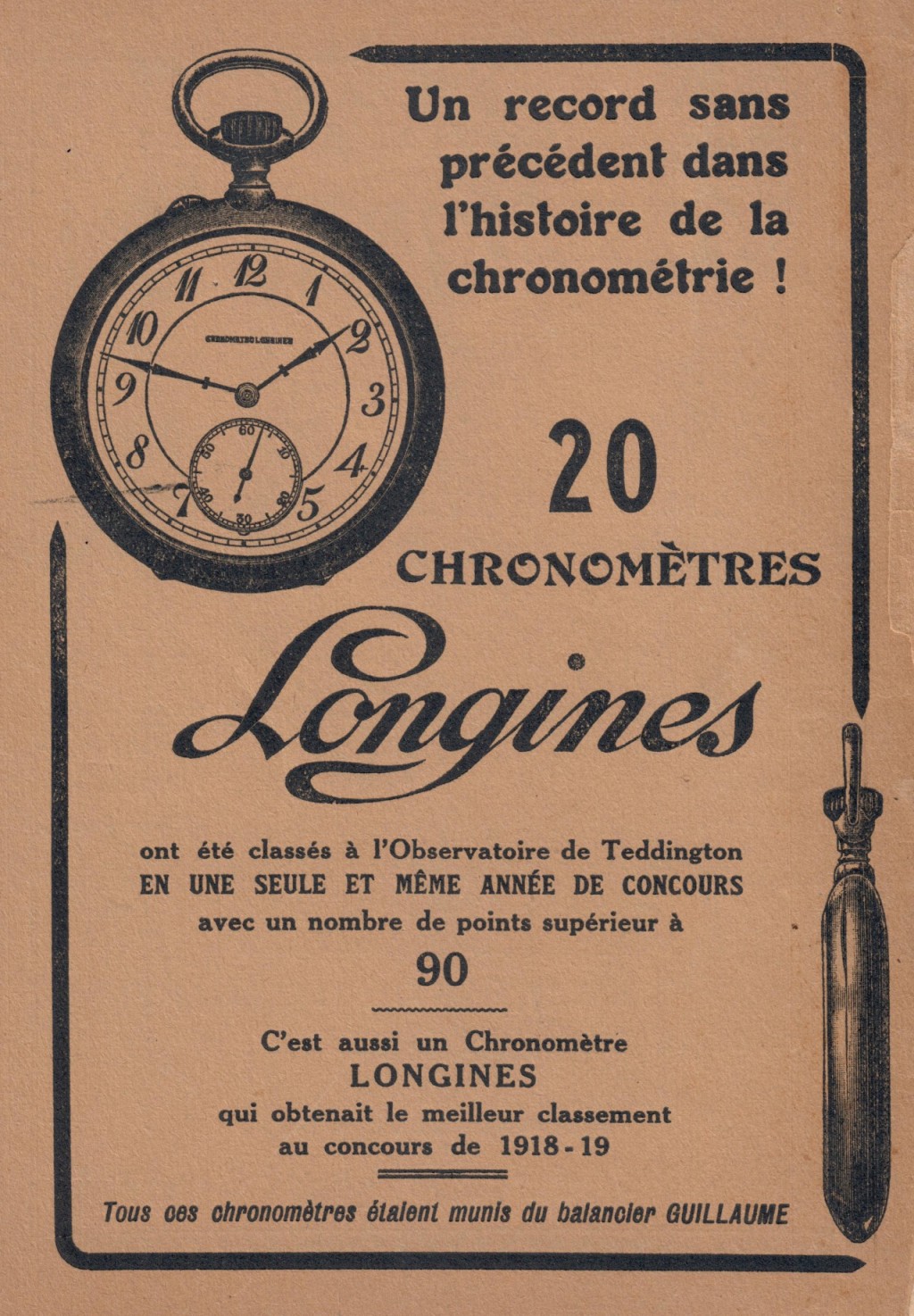 Longines Advert about 1921 Kew Results
