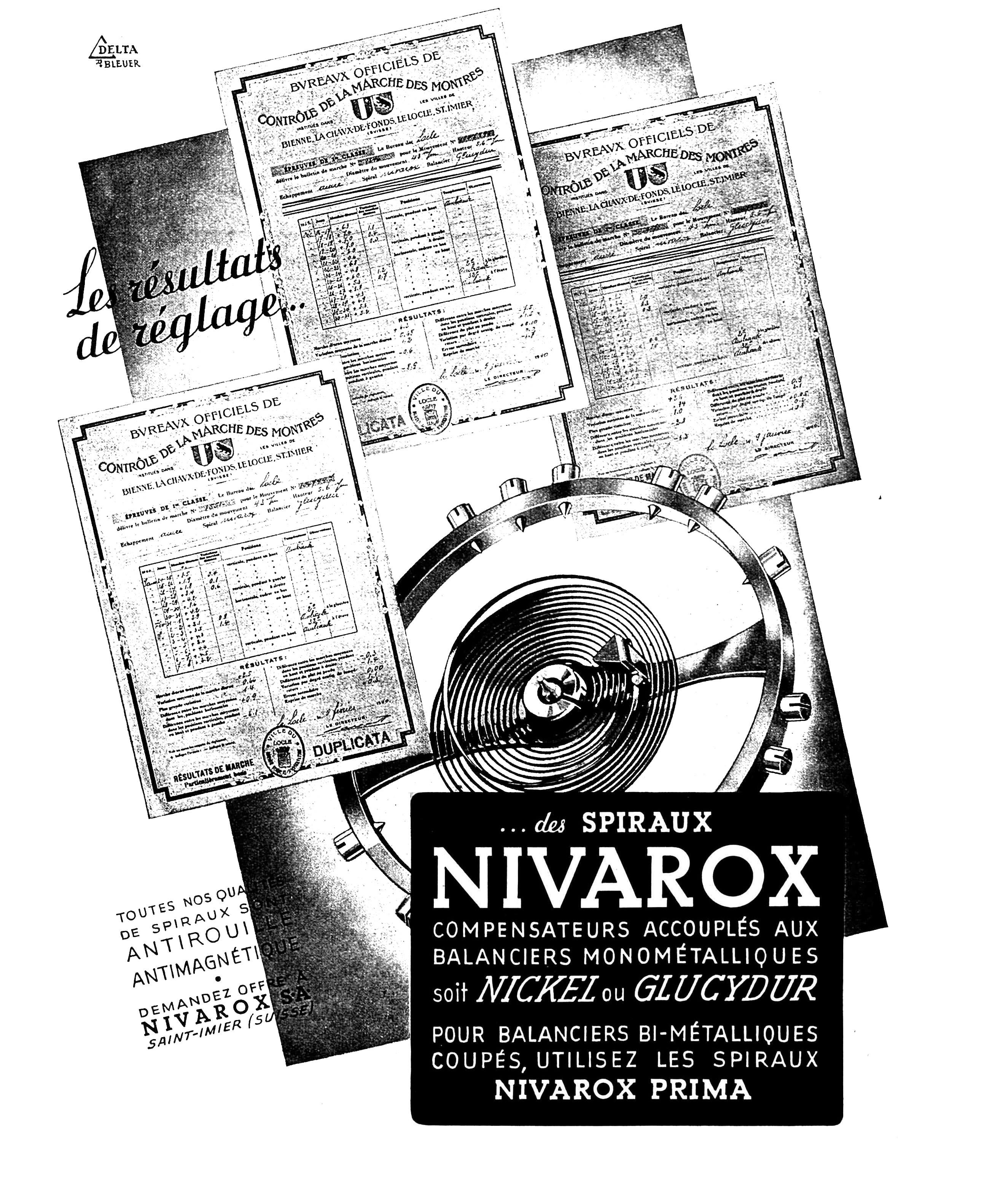 Nivarox advert from 1940