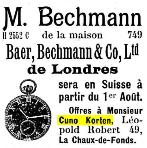 1904: M. Bechmann visit hosted by Cuno Korten