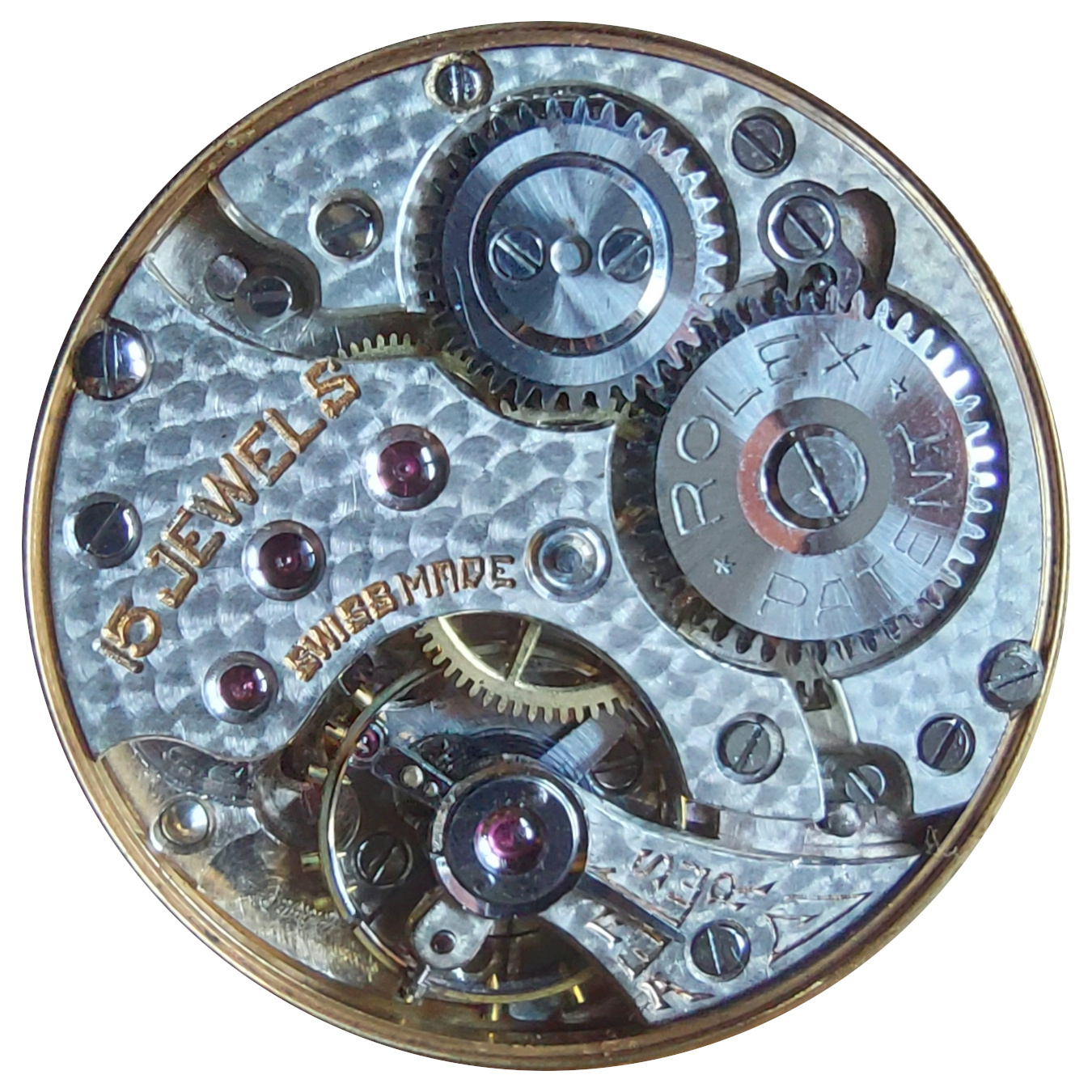 Aegler Movement with Patent CH 97101 Crown Wheel