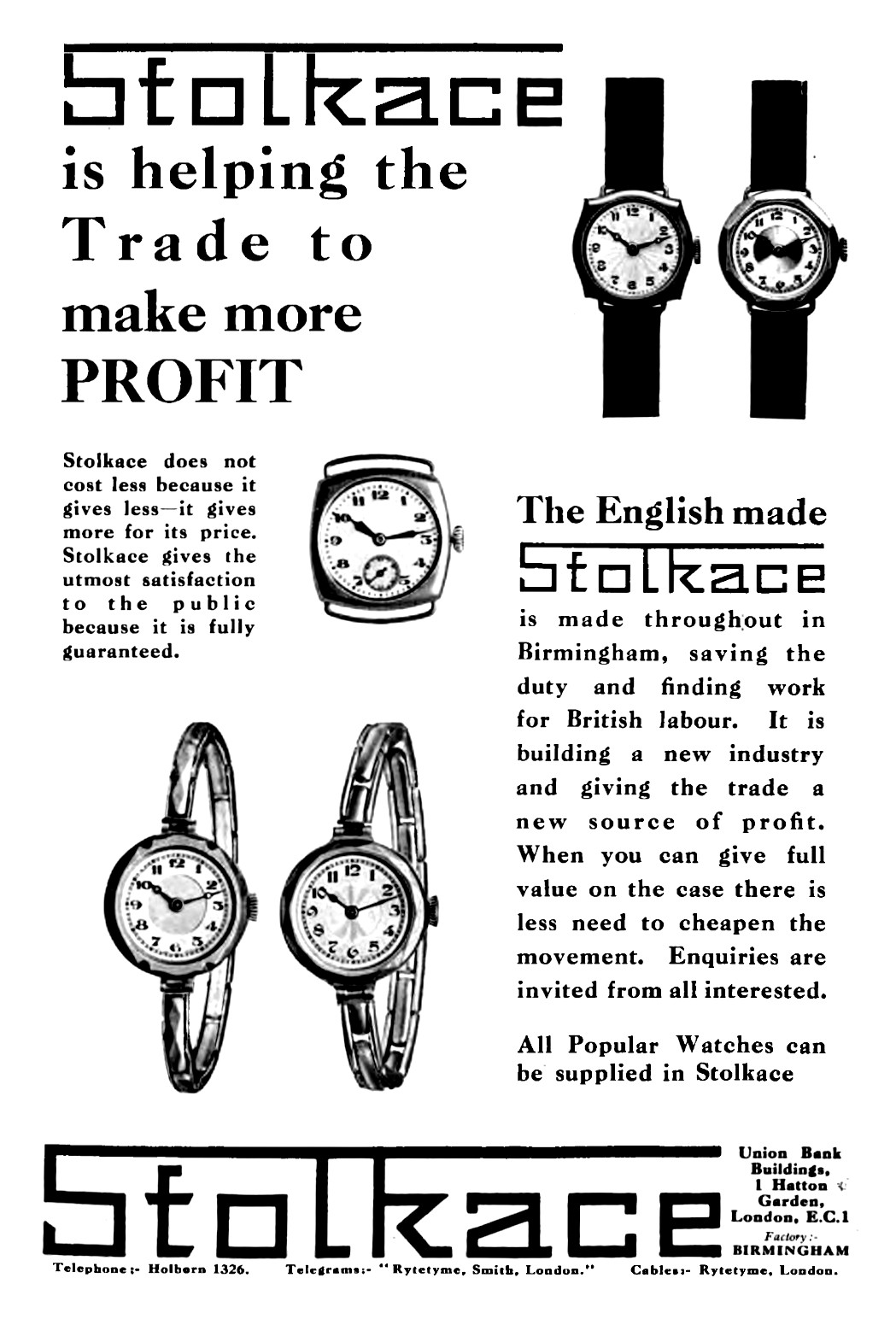 Stolkace advert, 15 September 1928