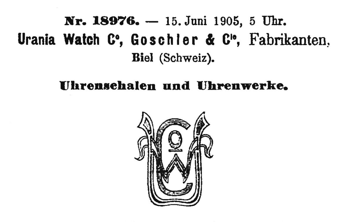 Urania Watch Co trademark