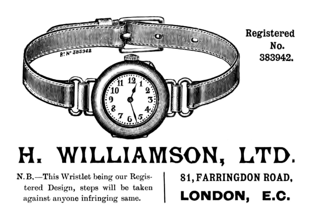 Design 383942 registered 1901, Williamson advert January 1906