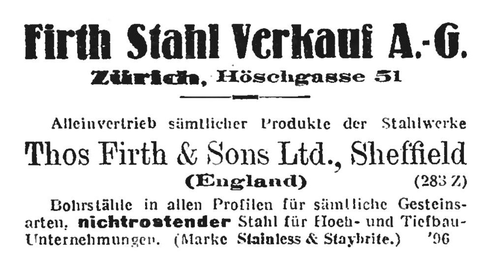 Firth advert January 1926